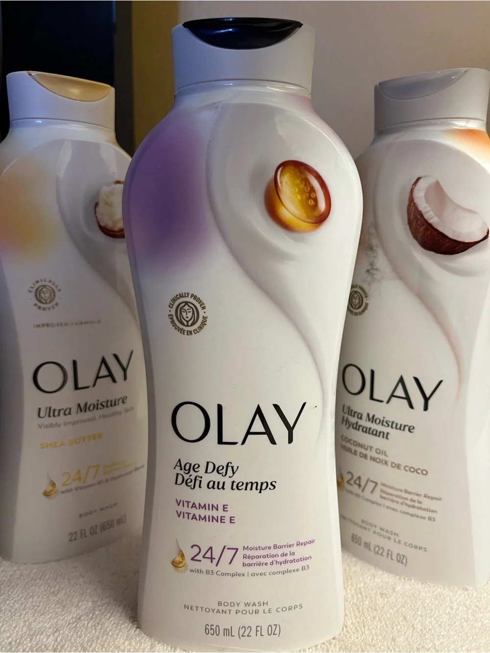 Olay Body Wash 3-Pack Shea Butter/Vitamin E/Coconut Oil Moisture Barrier 22oz
